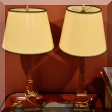 D10. Pair of red painted lamps. 